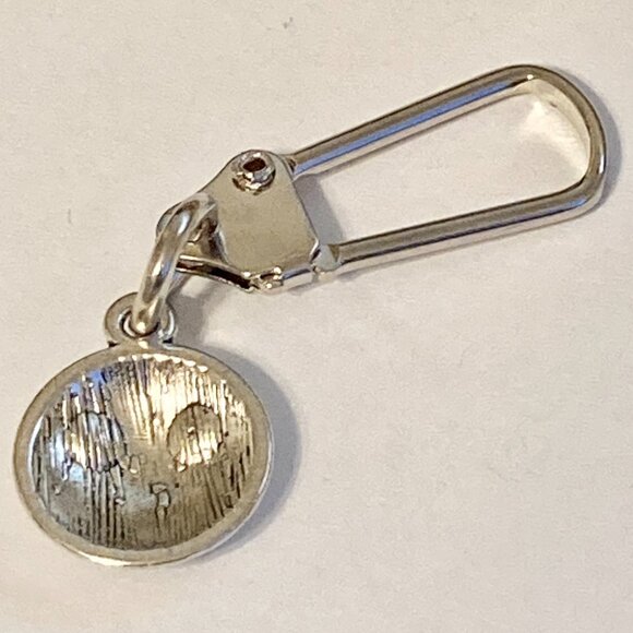 Smiley Face Zipper Pull Bag Purse Charm Silver Tone Locking Clasp Smile Happy - Picture 8 of 10